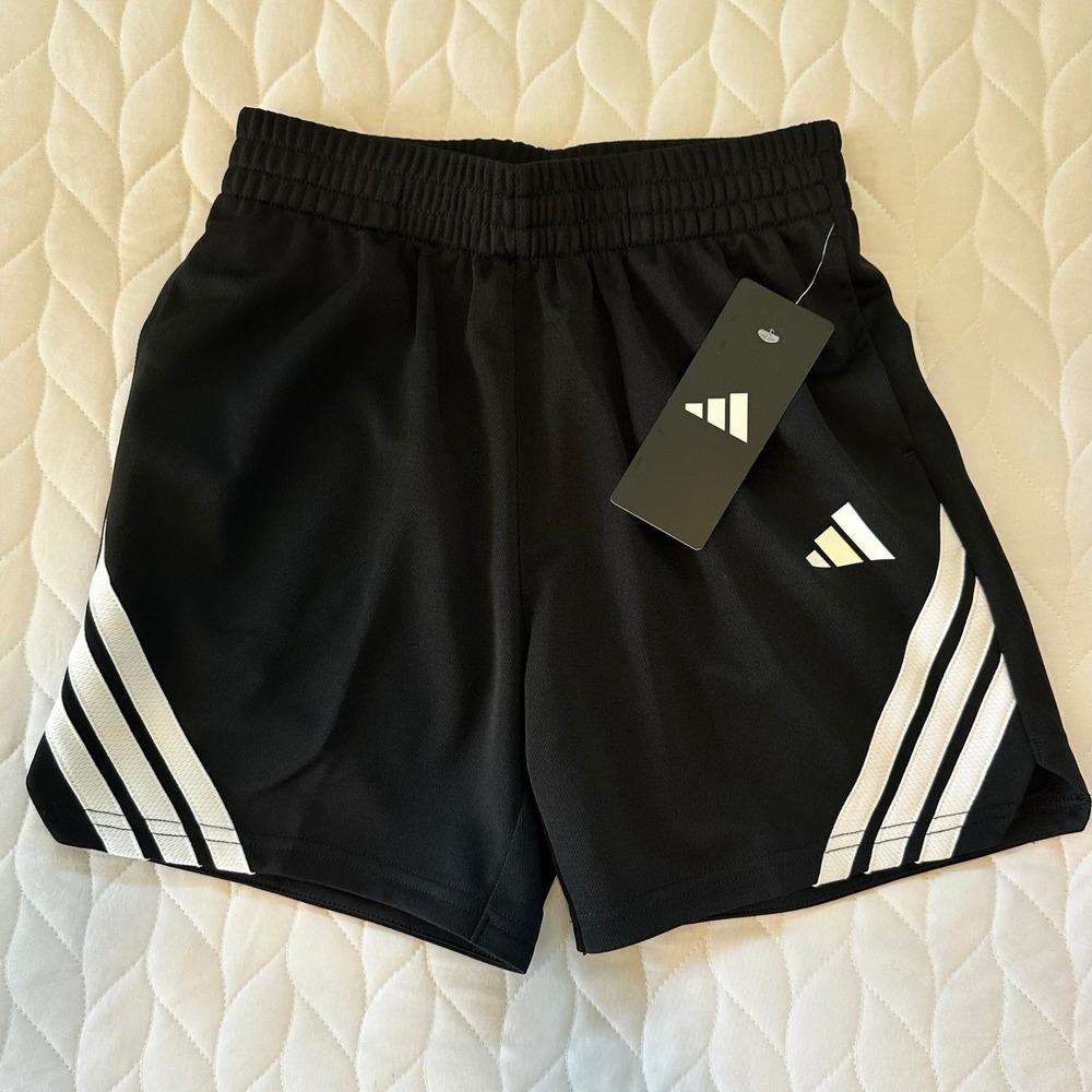 Adidas Athletic Shorts Kids M 10/12 Black NEW